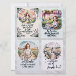 Tarjetas de confirmación positivas impresas y cita