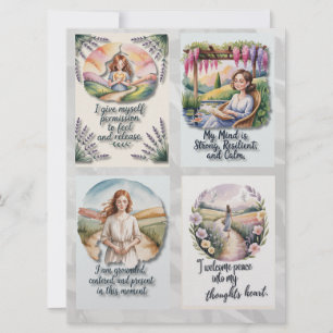 Tarjetas de confirmación positivas impresas y cita