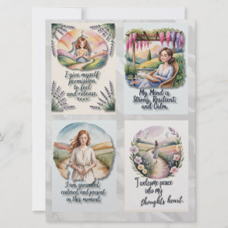 Tarjetas de confirmación positivas impresas y cita