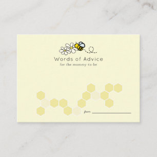 Tarjetas de consejo Baby Shower amarilla Bee Daisy