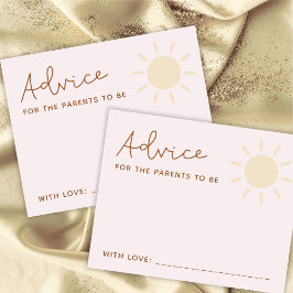 Tarjetas de consejo Baby Shower Boho Sunshine