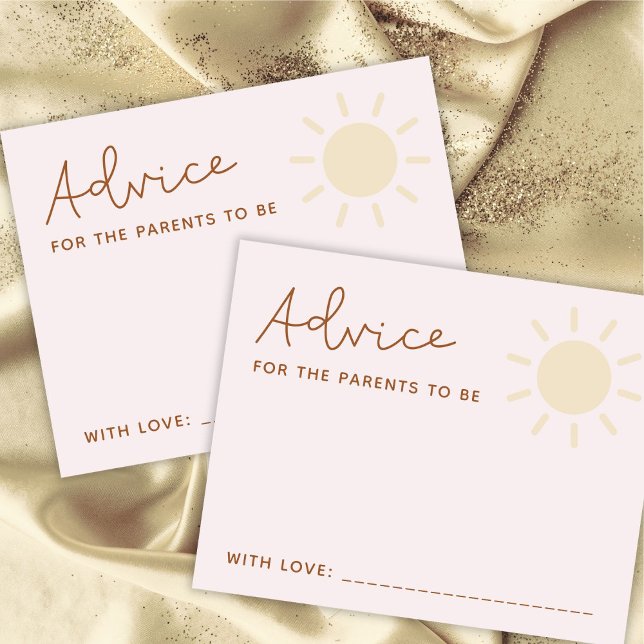 Tarjetas de consejo Baby Shower Boho Sunshine (Subido por el creador)