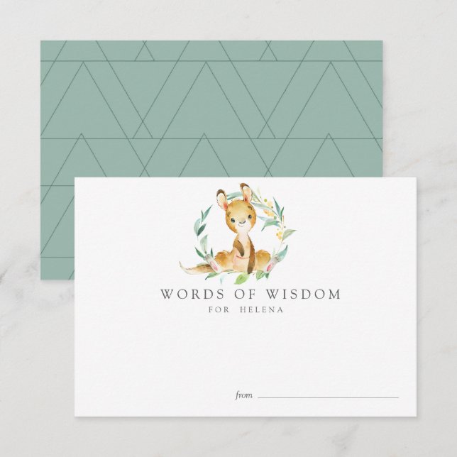 Tarjetas de consejo Baby Shower canguro para bebes (Anverso / Reverso)