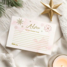 Tarjetas de consejo Baby Shower Chica de copos de