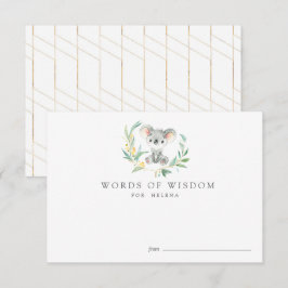 Tarjetas de consejo Baby Shower de Bush Baby Koala