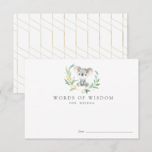 Tarjetas de consejo Baby Shower de Bush Baby Koala