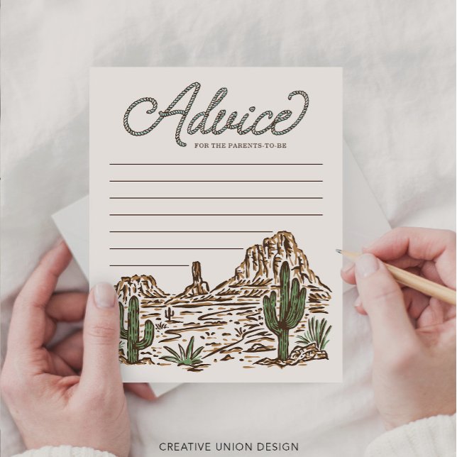 Tarjetas de consejo Baby Shower de Cowboy Boy West (Subido por el creador)