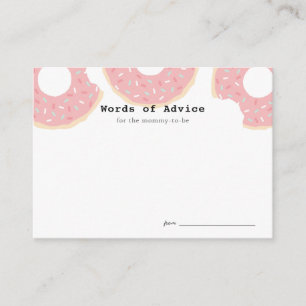 Tarjetas de consejo Baby Shower de donut rosado