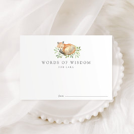 Tarjetas de consejo Baby Shower de Woodland Fox