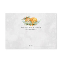 Tarjetas de consejo Baby Shower de Woodland Fox