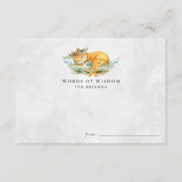 Tarjetas de consejo Baby Shower de Woodland Fox