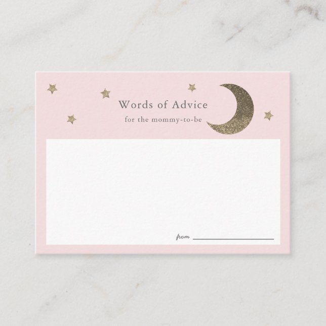 Tarjetas de consejo Baby Shower Gold Stars & Moon  (Anverso)