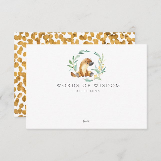 Tarjetas de consejo Baby Shower para el bebé de Bu (Anverso / Reverso)