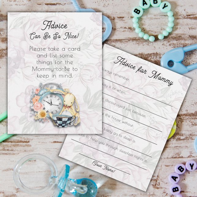 Tarjetas de consejo Baby Shower para Fiestas de té (Subido por el creador)