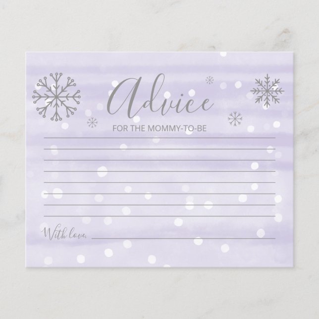 Tarjetas de consejo Baby Shower para presupuestos  (Anverso)