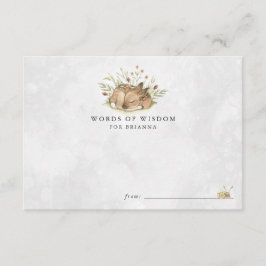Tarjetas de consejo Baby Shower para venados de Wo