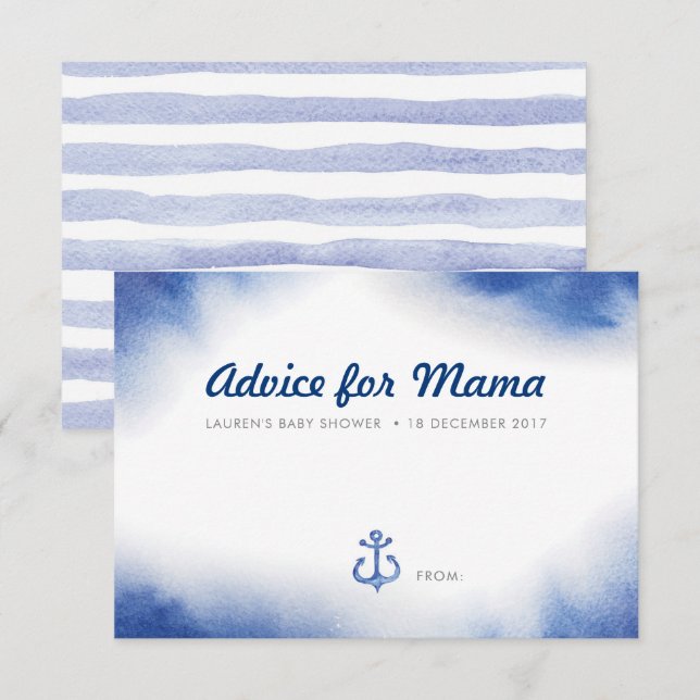 Tarjetas de consejo Baby Shower verde botánico (Anverso / Reverso)