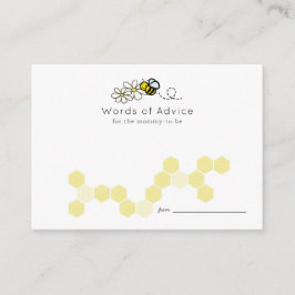 Tarjetas de consejo Bee Daisy White Baby Shower