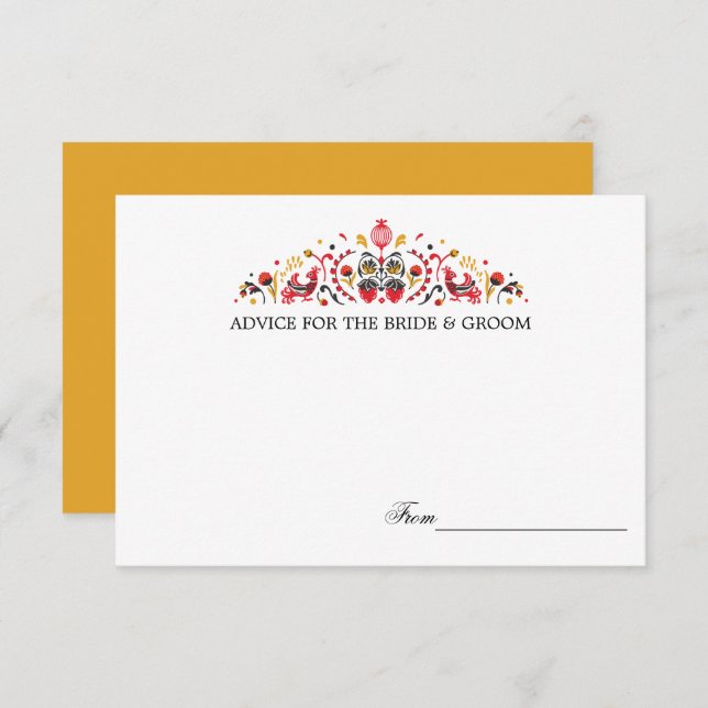 Tarjetas de consejo Boda de Khokhloma, arte popula (Anverso / Reverso)