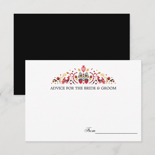 Tarjetas de consejo Boda de Khokhloma, arte popula (Anverso / Reverso)