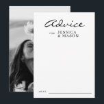 Tarjetas de consejo Boda modernas y elegantes<br><div class="desc">¡Pida a todos los bodas que compartan su mejor consejo para los recién casados! Fácilmente personalizar con sus nombres y foto en la parte de atrás.</div>