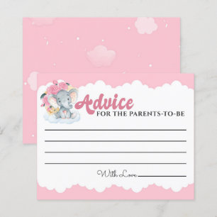 Tarjetas de consejo Chica de elefante floral rosa