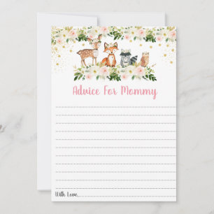 Tarjetas de consejo de Baby Shower con flores de W