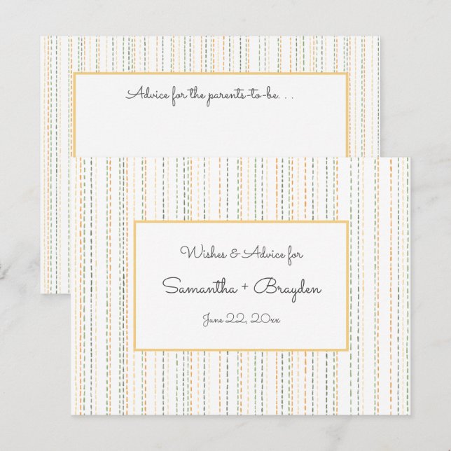 Tarjetas de consejo de Baby Shower de Boho Rain (Anverso / Reverso)