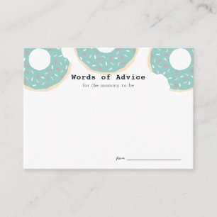 Tarjetas de consejo de Baby Shower de donut verde 