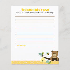 Tarjetas de consejo de Baby Shower del Personaliza