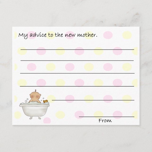 Tarjetas de consejo de Baby Shower dulce (Anverso)