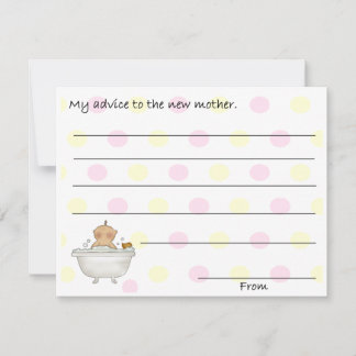 Tarjetas de consejo de Baby Shower dulce