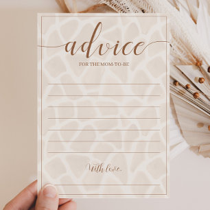 Tarjetas de consejo de Baby Shower Neutral Safari