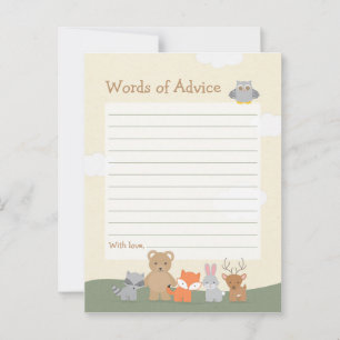 Tarjetas de consejo de Baby Shower para animales f