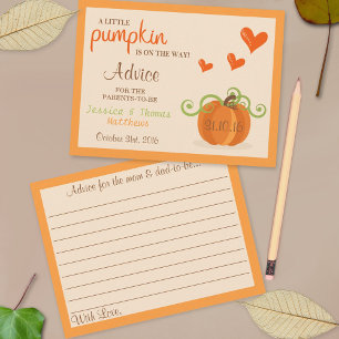 Tarjetas de consejo de Baby Shower para calabaza p