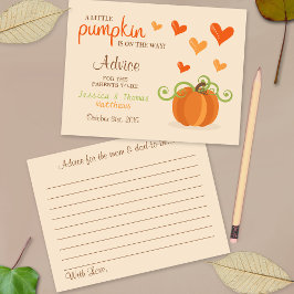 Tarjetas de consejo de Baby Shower para calabaza p
