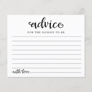 Tarjetas de consejo de Baby Shower para Chica de H