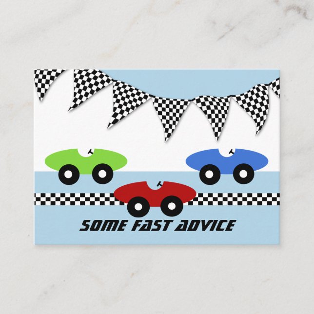 Tarjetas de consejo de Baby Shower para coches de  (Anverso)