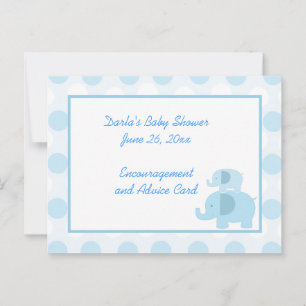Tarjetas de consejo de Baby Shower para elefantes 