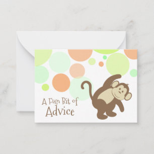 Tarjetas de consejo de Baby Shower para monos