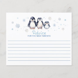 Tarjetas de consejo de Baby Shower para pingüinos 