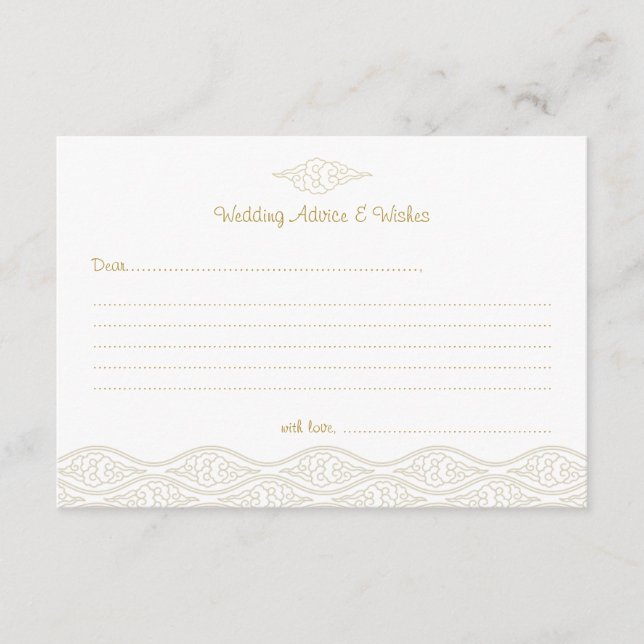 Tarjetas de consejo de Boda de nubes chinas de oro (Anverso)