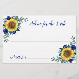 Tarjetas de consejo de ducha con flores azules de