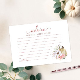 Tarjetas de consejo de ducha de novia con calabaza