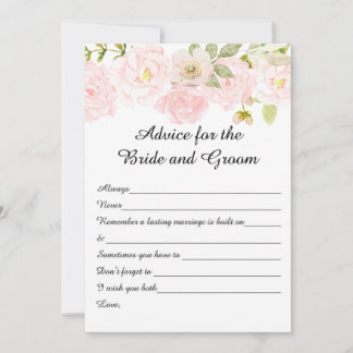Tarjetas de consejo de ducha de novia floral