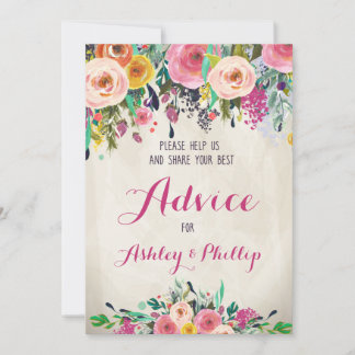 Tarjetas de consejo de ducha de novia floral
