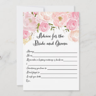Tarjetas de consejo de ducha de novia floral