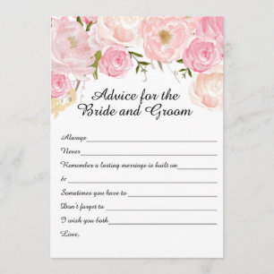 Tarjetas de consejo de ducha de novia floral