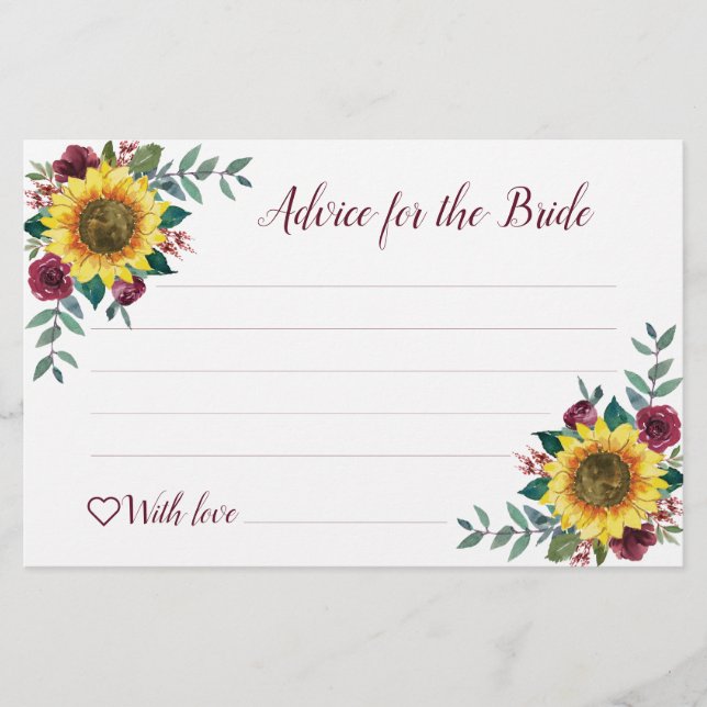 Tarjetas de consejo de ducha de novia Rosa de gira (Anverso)