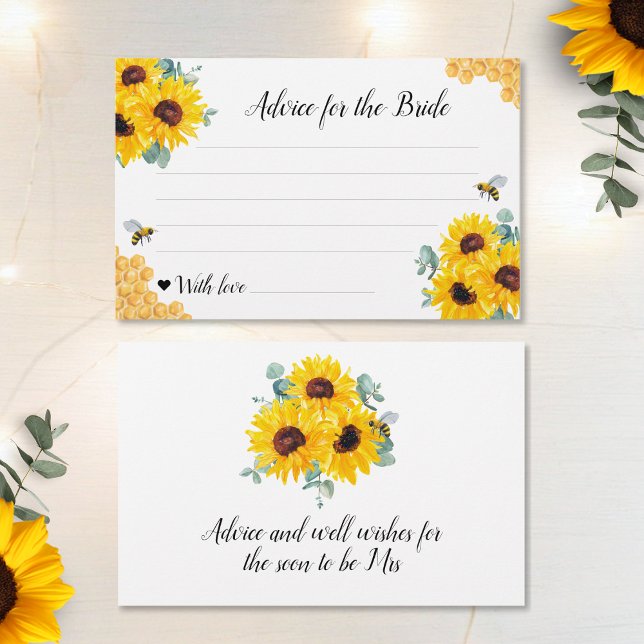 Tarjetas de consejo de ducha de novia Sunflowers H (Subido por el creador)